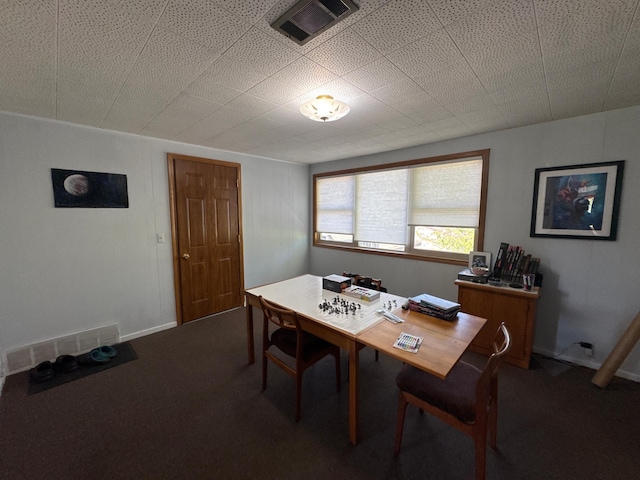 2526 Garnet Ave, Slayton, MN 56172 - dining room featuring carpet, visible vents, and baseboards