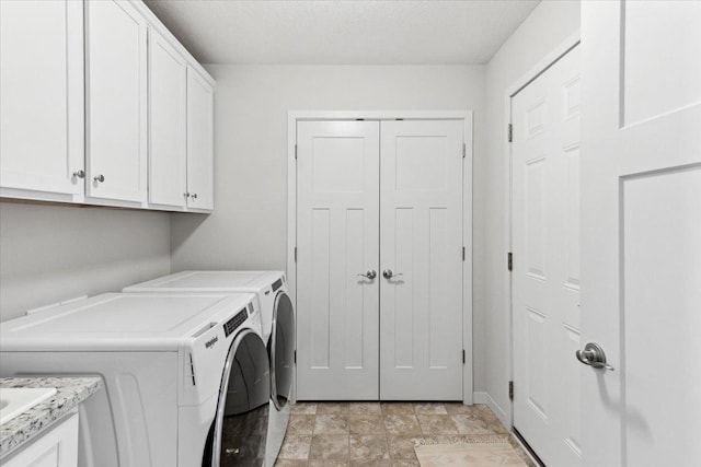 983 Aurora Cir, Red Wing, MN 55066 - laundry area featuring independent washer and dryer and cabinet space