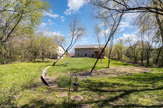 view of grassy yard
