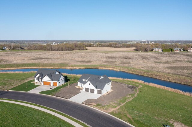 view from above of property featuring a nearby body of water