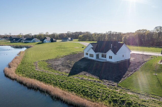 view from above of property featuring a large body of water