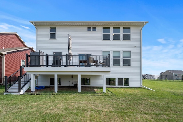 825 Spancil Hill Vw, Woodbury, MN 55129 - back of house featuring a wooden deck and stairway