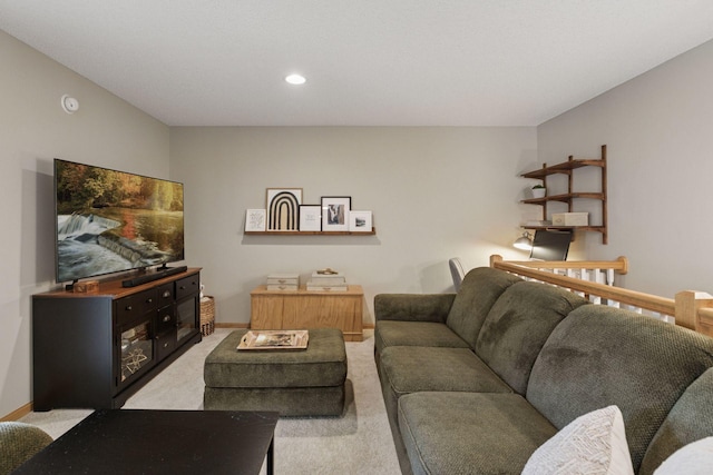 13700 54th Ave N Unit 405, Plymouth, MN 55446 - living room featuring carpet, recessed lighting, and baseboards