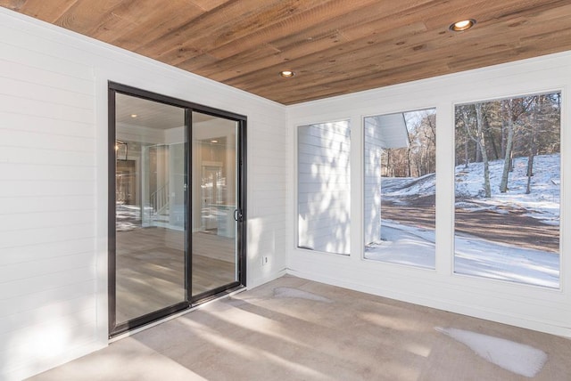 view of unfurnished sunroom