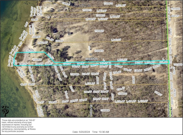 aerial map of property and surrounding area