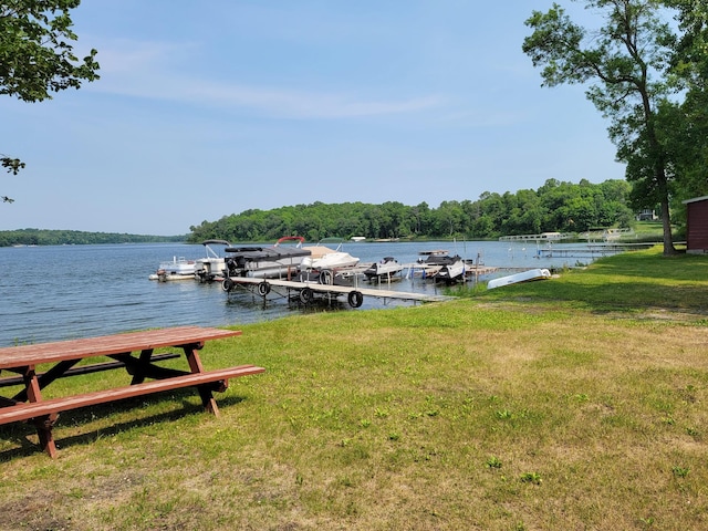 29501 Maplewood Rd Autumn, Unit Autumn, Callaway, MN 56521 - dock area with a yard and a water view