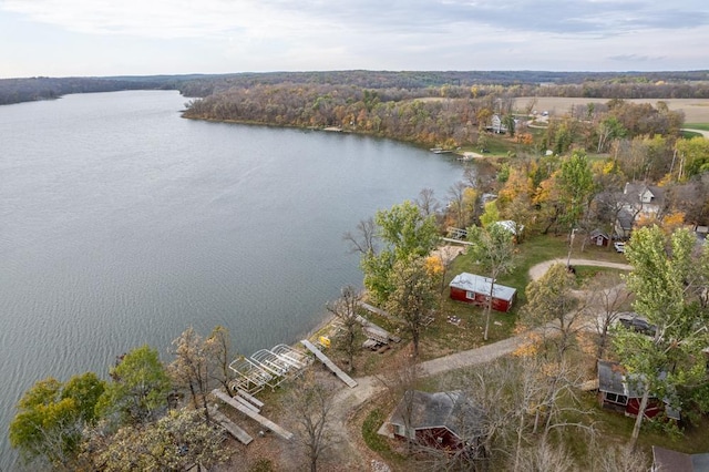 29501 Maplewood Rd Autumn, Unit Autumn, Callaway, MN 56521 - aerial view of property and surrounding area featuring a large body of water and a heavily wooded area