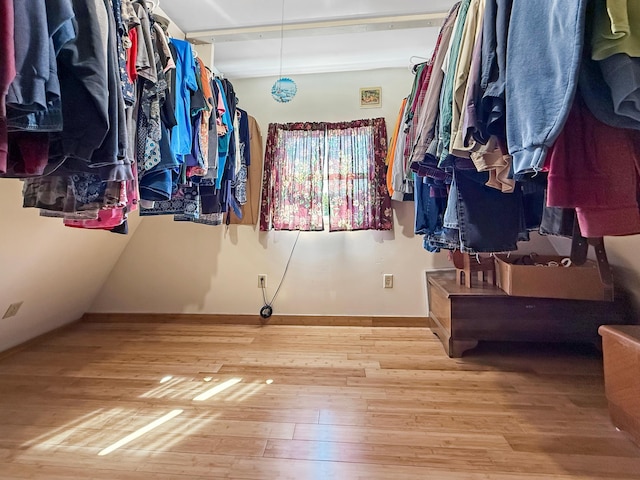 spacious closet featuring wood finished floors