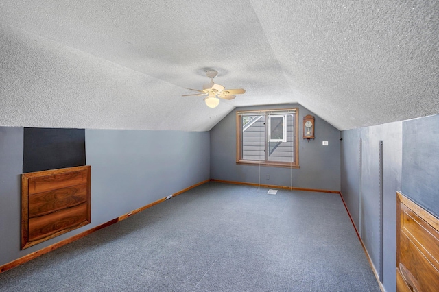 5748 25th Ave S, Minneapolis, MN 55417 - bonus room featuring vaulted ceiling, a textured ceiling, carpet, and baseboards