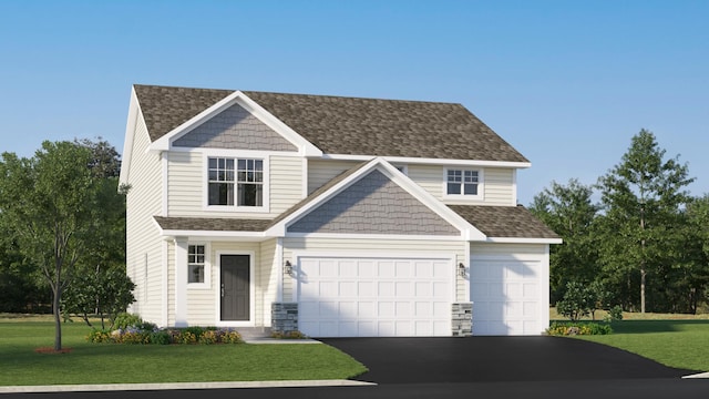 2461 Jandell Ave NE, Saint Michael, MN 55376 - view of front facade featuring driveway, a front yard, and a shingled roof