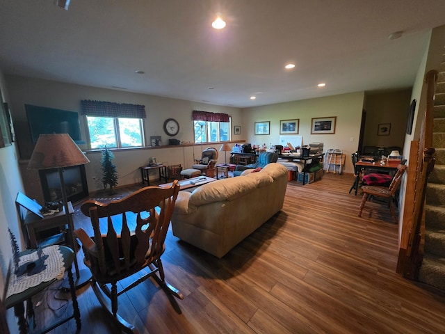 1073 Harvest Way, Lake City, MN 55041 - living room featuring wood finished floors and recessed lighting