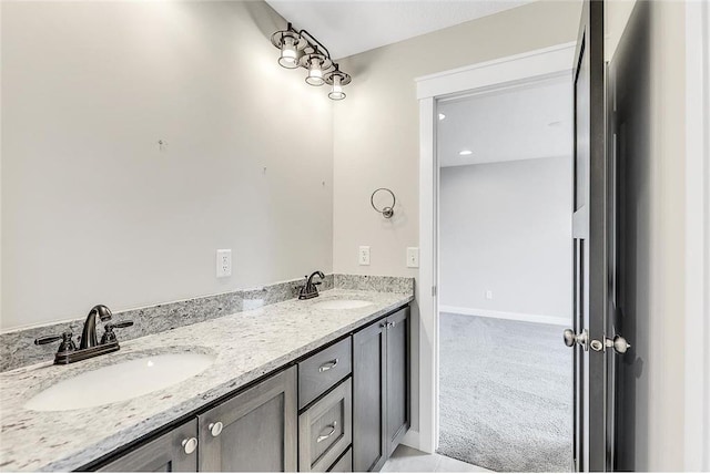 bathroom with double vanity