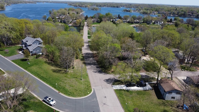 aerial overview of property's location featuring a large body of water