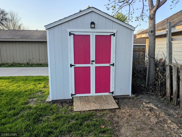 view of shed
