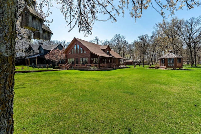 37009 Blarney Beach Rd, Everts Twp, MN 56515 - view of grassy yard featuring a deck