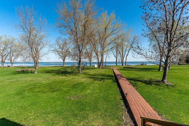 37009 Blarney Beach Rd, Everts Twp, MN 56515 - view of community with a water view and a yard