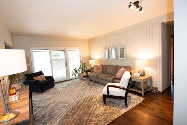 130 Woodcrest Dr N, Fargo, ND 58102 - living room featuring dark wood-style flooring