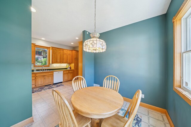 1112 4th St S, Stillwater, MN 55082 - dining space with plenty of natural light, light flooring, recessed lighting, and baseboards