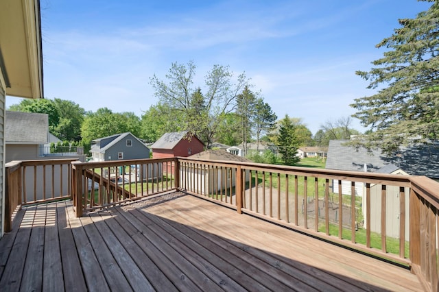 1112 4th St S, Stillwater, MN 55082 - wooden deck featuring a residential view
