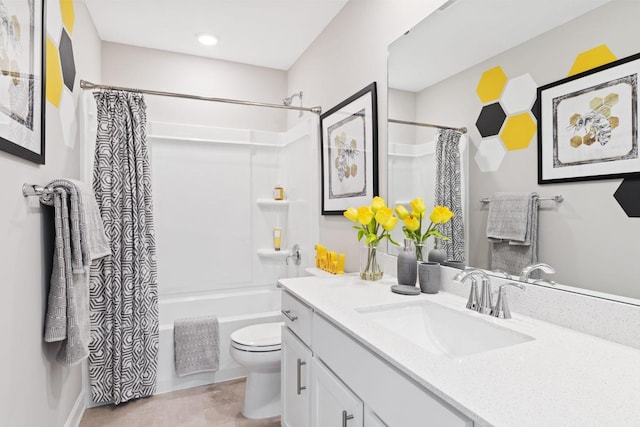 14420 Allerton Way, Rosemount, MN 55068 - bathroom featuring toilet, vanity, and shower / bath combination with curtain