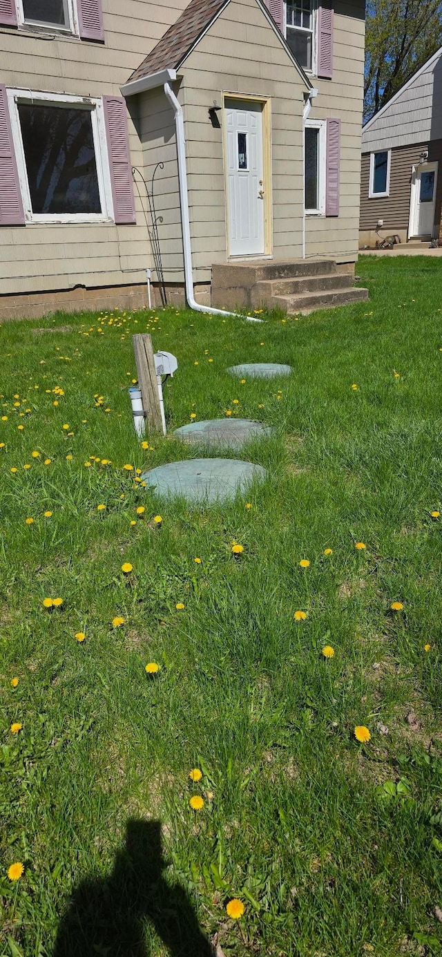 view of grassy yard