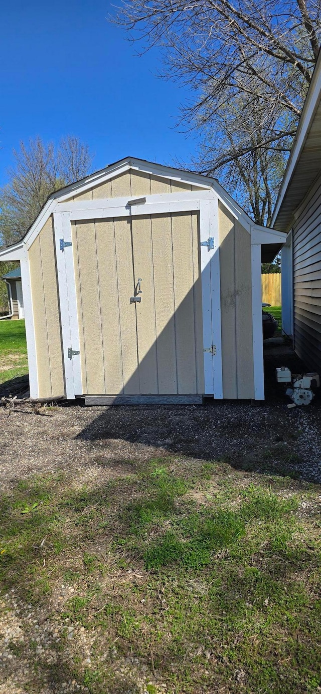 view of shed