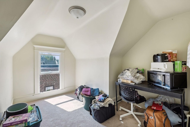 bonus room featuring carpet and lofted ceiling