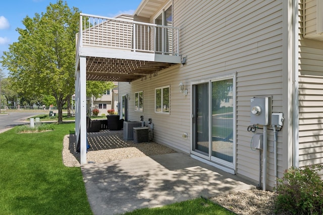 view of patio featuring central AC