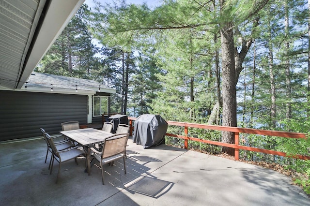 view of patio / terrace featuring outdoor dining area and area for grilling