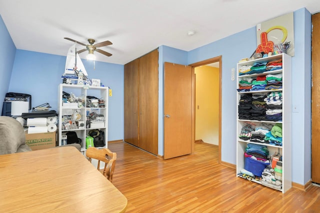 1494 21st Ave NW Unit 4, New Brighton, MN 55112 - office area featuring a ceiling fan and wood finished floors