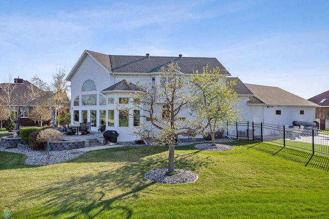 4126 Timberline Dr S, Fargo, ND 58104 - back of property with a patio and roof with shingles