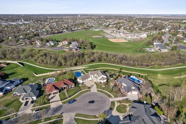 4126 Timberline Dr S, Fargo, ND 58104 - aerial view of property and surrounding area featuring nearby suburban area and a local golf course