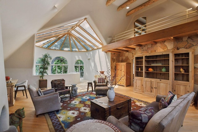 1721 Mount Curve Ave, Minneapolis, MN 55403 - living area with wood finished floors and high vaulted ceiling