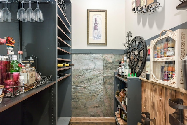 view of wine area