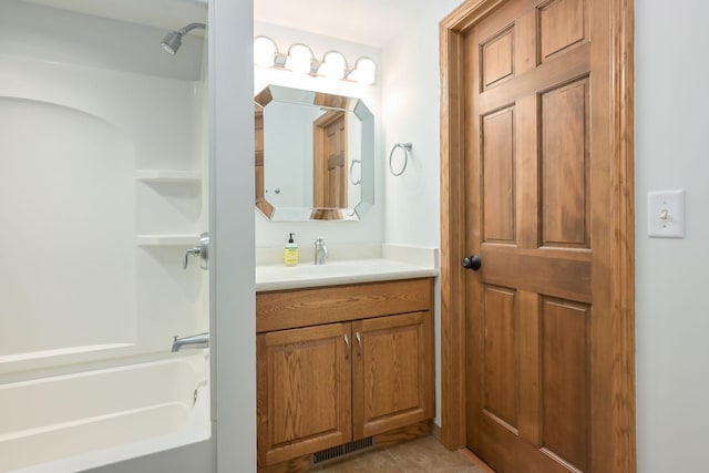 full bath with vanity and bathtub / shower combination