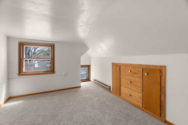305 Pierson Ave, New Richmond, WI 54017 - bonus room with baseboard heating, carpet, vaulted ceiling, and plenty of natural light