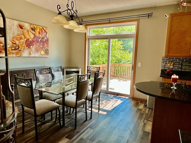 7263 Falmouth Curv, Shakopee, MN 55379 - dining room featuring dark wood-type flooring and a textured ceiling