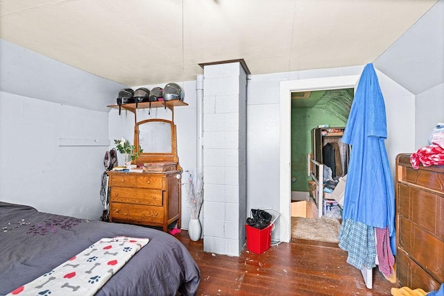 bedroom featuring wood finished floors
