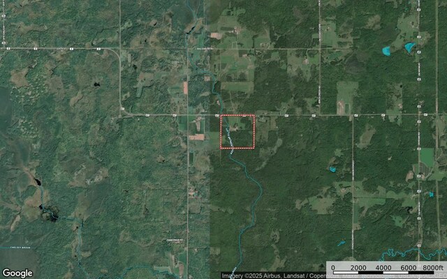 12500 County Road 41, Bremen Twp, MN 55795 - aerial view of property's location with property parcel outlined
