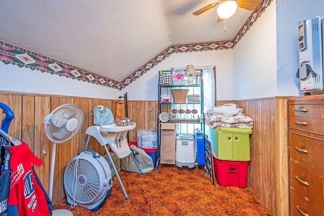 storage with a ceiling fan