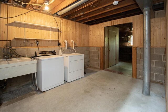 13056 Euclid Ave, Apple Valley, MN 55124 - unfinished basement with separate washer and dryer and concrete block wall