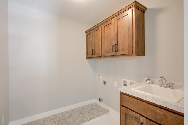 8683 Peony Ln N, Maple Grove, MN 55311 - laundry room with electric dryer hookup, cabinet space, hookup for a washing machine, and baseboards
