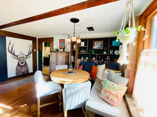 506 2nd St S, Tower, MN 55790 - dining area featuring beam ceiling