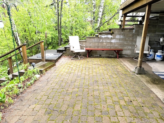 23479 State 200, Itasca Twp, MN 56676 - view of patio / terrace featuring stairway and a deck