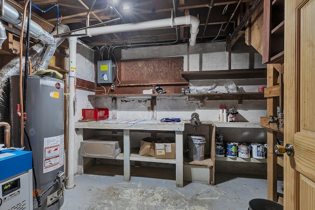 storage featuring gas water heater