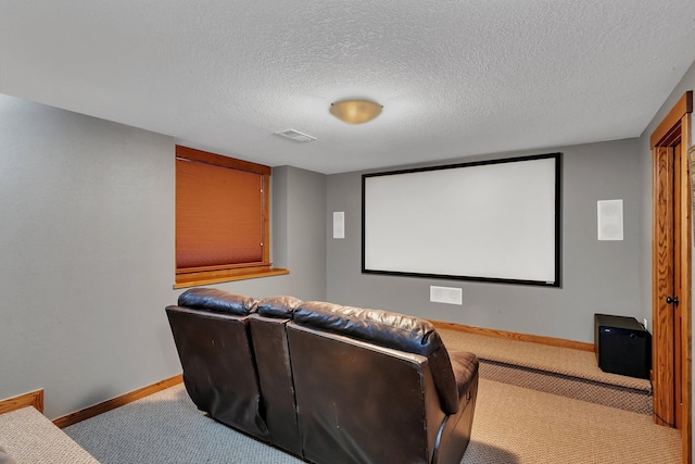 1901 11th St N, Sartell, MN 56377 - carpeted home theater with baseboards and a textured ceiling