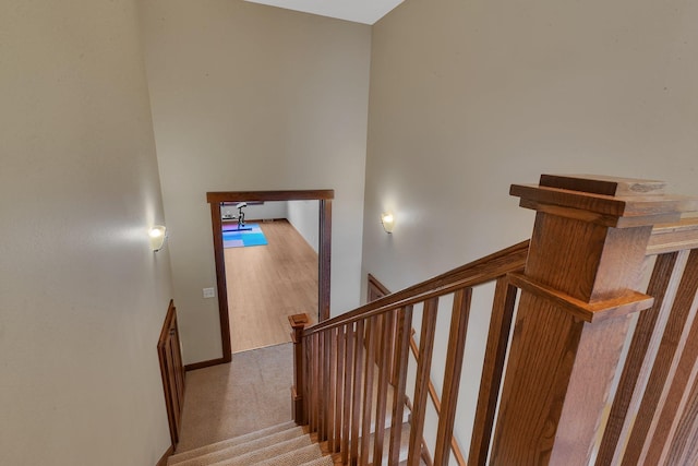 1901 11th St N, Sartell, MN 56377 - staircase featuring baseboards