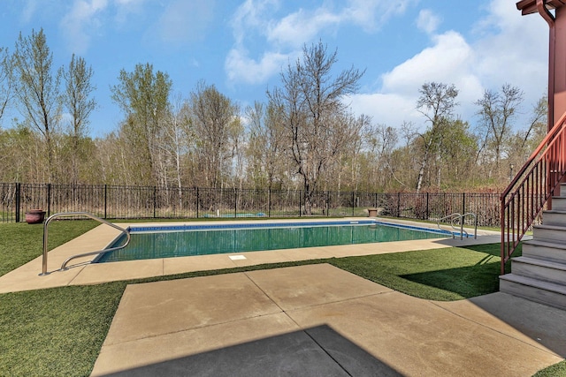 1901 11th St N, Sartell, MN 56377 - view of swimming pool featuring stairway and a patio