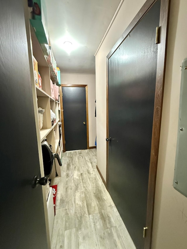 513 Water Ave N, Saint Hilaire, MN 56754 - laundry area featuring wood finished floors