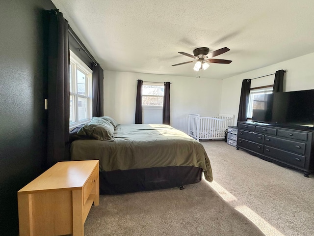513 Water Ave N, Saint Hilaire, MN 56754 - carpeted bedroom with multiple windows, ceiling fan, and a textured ceiling